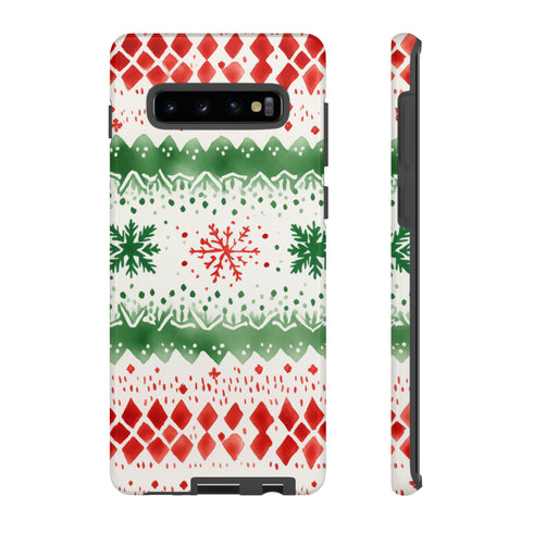 Watercolor Christmas Knitting - Impact Resistant Phone Case Samsung Galaxy S10 Plus Glossy